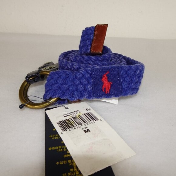 Polo Ralph Lauren Belt Men's Size M Blue Webbed Adjustable O Ring Preppy - Picture 1 of 6